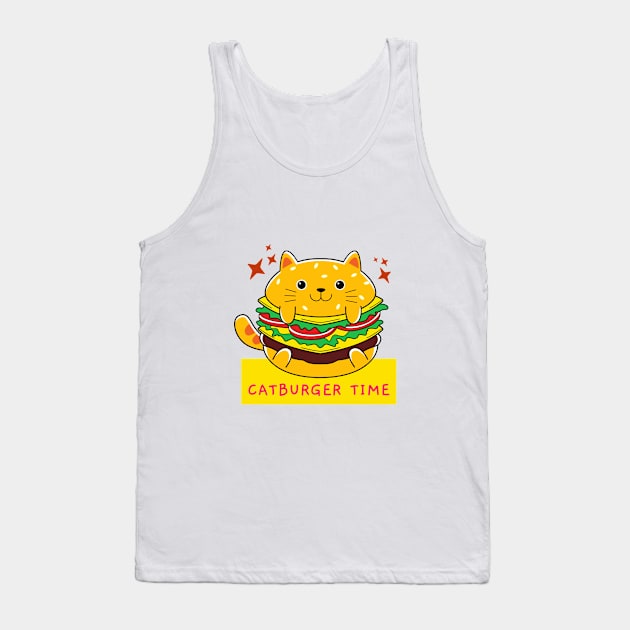 National Cheeseburger Day- Cute Catburger Tank Top by Rhythmic Designs